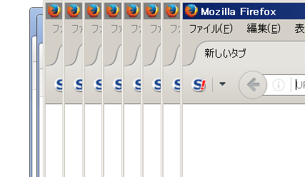 写真：Firefoxで複数のウィンドウを開いた場合
